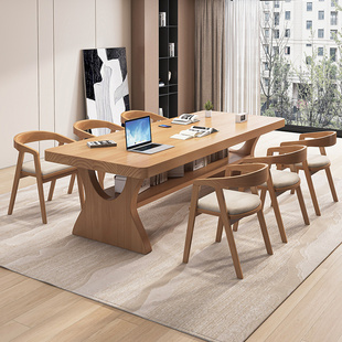 实木家用去客厅化现代简约阅读室大桌面长条书桌办公电脑桌学习桌