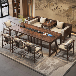 新中式实木胡桃木茶桌客厅家用客厅办公室茶台轻奢办公室罗汉床榻