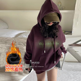 女童春款连帽卫衣2026春秋新款儿童中大童韩版宽松加厚字母上衣潮