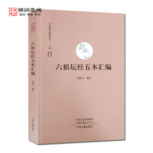 六祖坛经五本汇编 中国禅宗典籍丛刊 杨曾文编校 中州古籍出版社