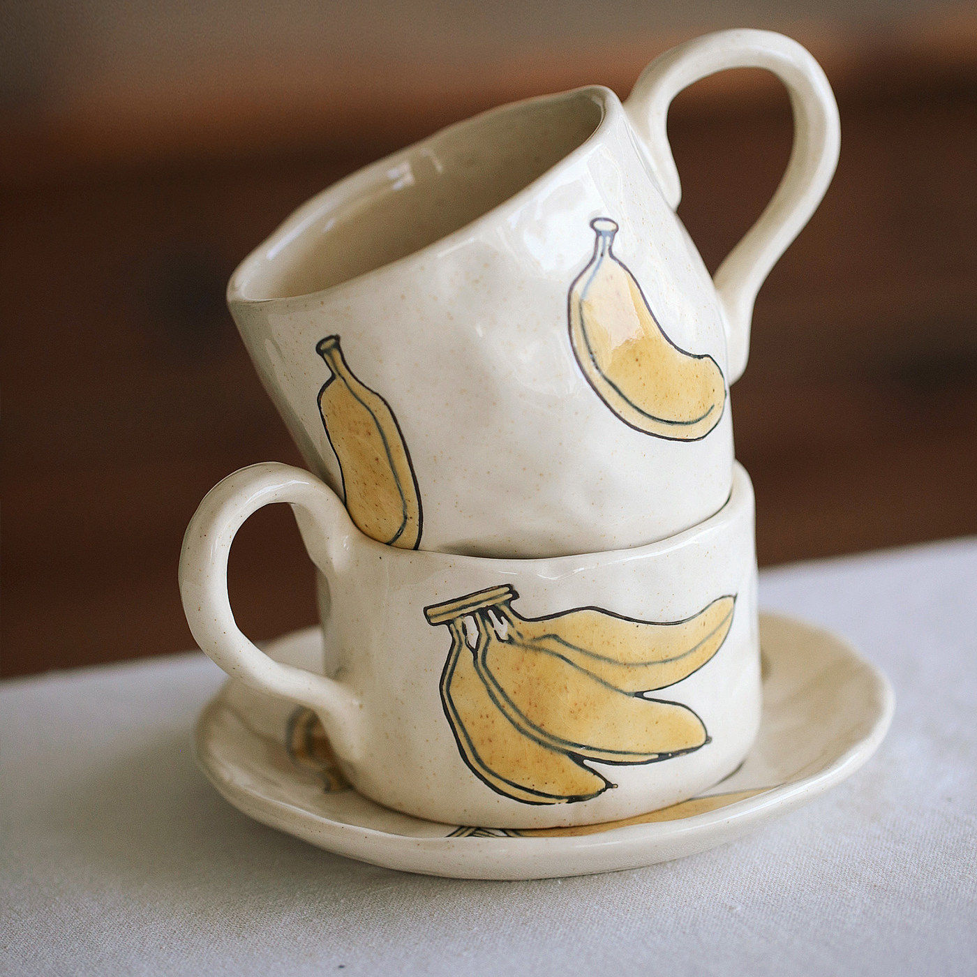 泽滕家陶瓷马克杯新款创意个性可爱手绘可爱咖啡拿铁拉花牛奶杯子