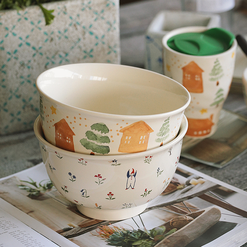 泽滕家好看的大容量饭碗6寸可爱情侣款汤面早餐沙拉水果高颜值碗