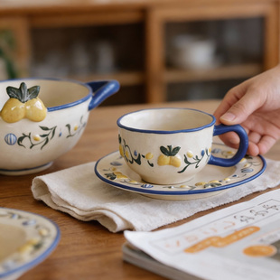 泽滕家碗盘杯碟套装送礼物餐具原创高颜值好看可爱浮雕清新田园风