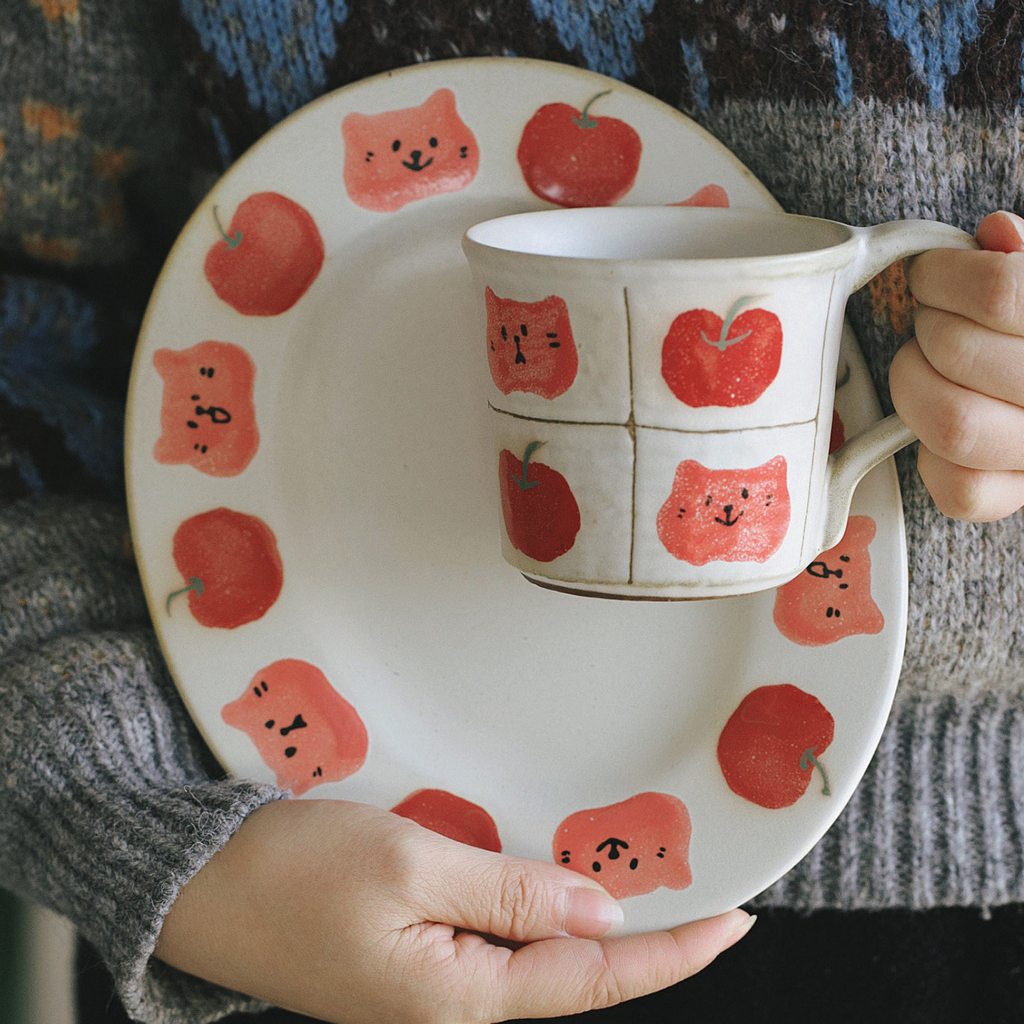 泽滕家椭圆盘子杯碟套装可爱卡通插画高颜值甜品寿司水果沙拉点心,餐饮具,盘,淘宝优惠券,粉丝福利购,淘宝优惠卷