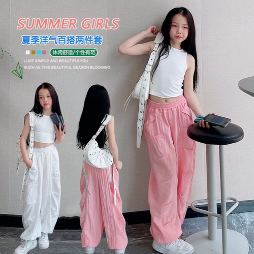 花仙子女童休闲裤夏季薄款速干裤
