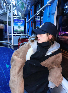 赵露思许妍同款/韩国verag*mot皮毛一体毛毛外套宽松加厚短外套