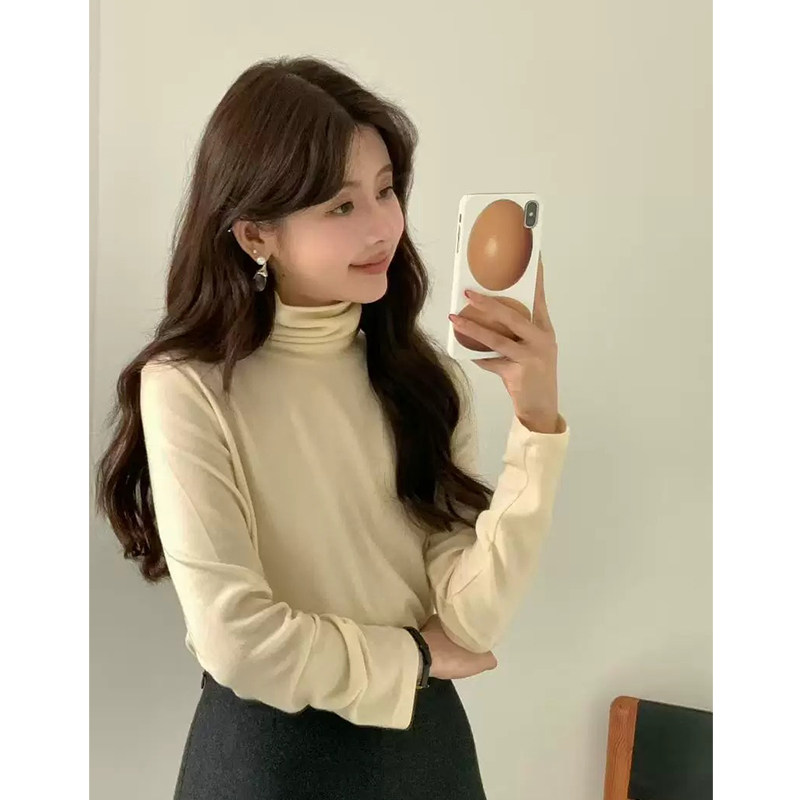 1件过冬~ 韩国东大门E*G 鸡蛋家软糯百搭显瘦高领弹力内搭打底衫