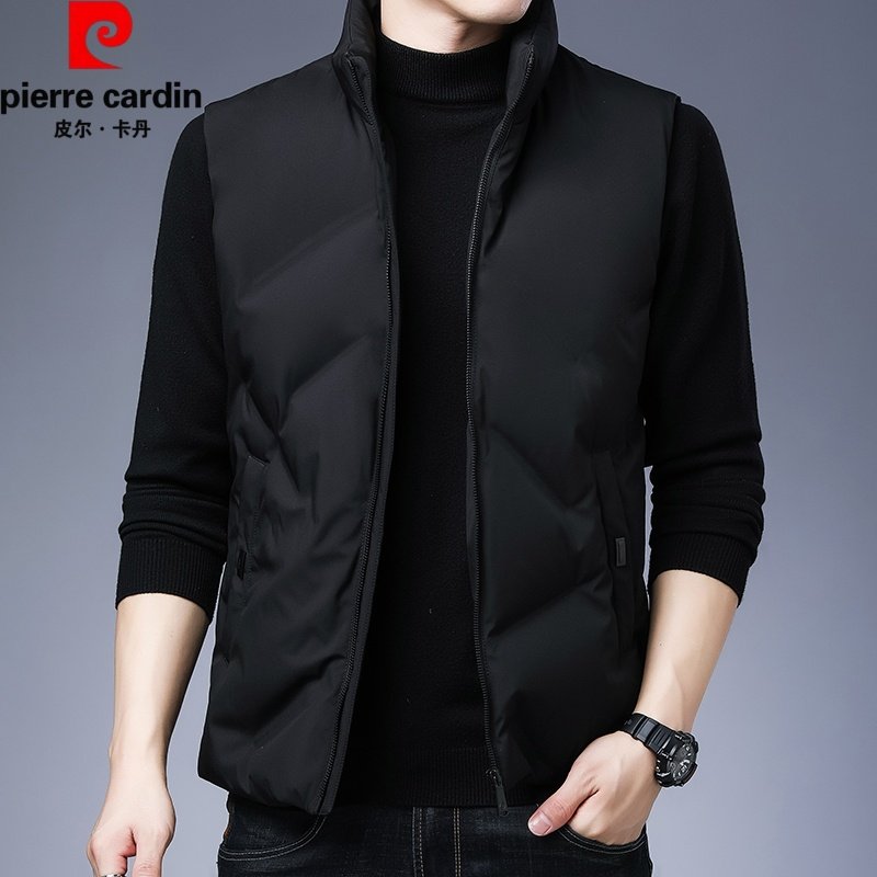 皮尔卡丹加厚羽绒马甲男