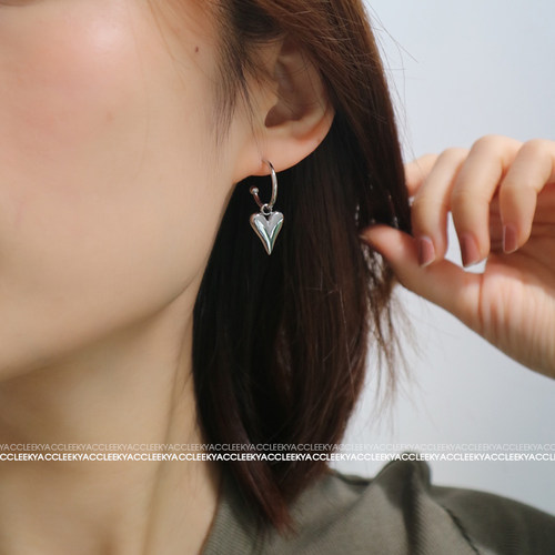 日系立体实心钛钢可拆卸饰品耳环