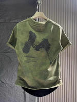 Summer new washed tie-dyed letter-printed short-sleeved T-shirt for men, a trendy and versatile top, a cool and stylish T-shirt for men thumbnail 7