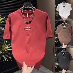 新款 简约半袖 立体字母绣标短袖 圆领百搭时尚 上衣 T恤男士 2026夏季