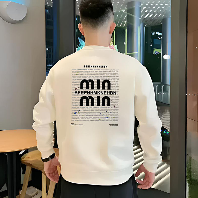 秋冬新款潮牌字母印花圆领卫衣男