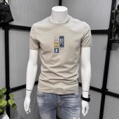 高端简约短袖 圆领半袖 T恤潮牌夏季 修身 体恤上衣 透气纯棉薄款 男士