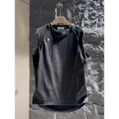 T恤 潮流简约百搭运动速干无袖 夏季 潮牌拼接网孔透气坎肩背心男士