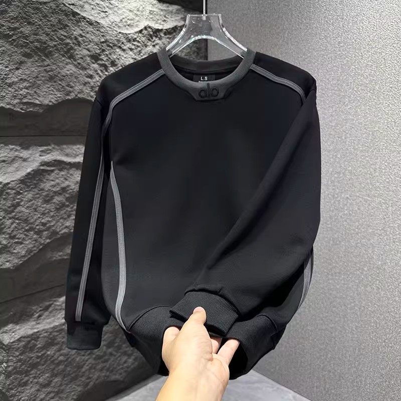 秋冬季新款时尚潮牌撞色拼接圆领卫衣男士韩版设计感简约百搭长袖,男装,卫衣,淘宝优惠券,粉丝福利购,淘宝优惠卷