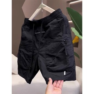 男士 透气简约短裤 时尚 百搭潮流速干工装 男 2025夏季 休闲五分裤 薄款