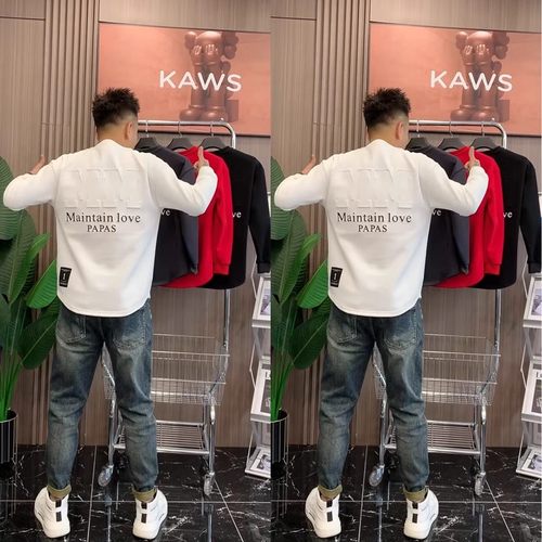 秋冬潮流钢印字母卫衣男百搭加绒