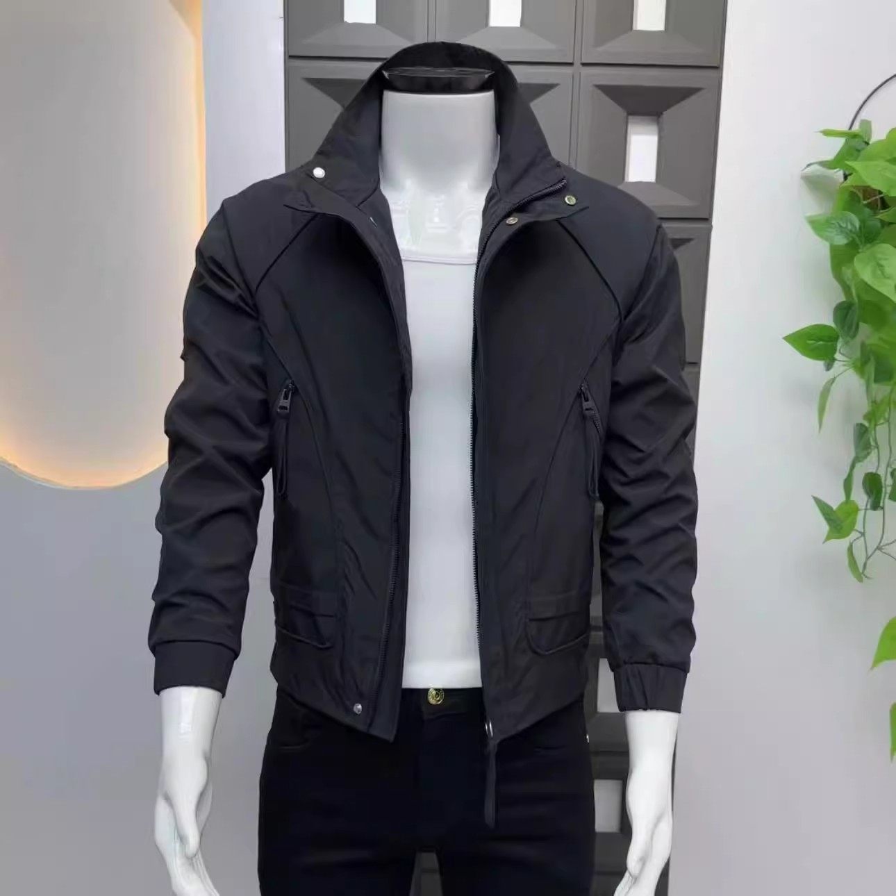 秋冬季新款立领百搭防风冲锋衣男士时尚潮牌痞帅简约纯色夹克外套,男装,夹克,淘宝优惠券,粉丝福利购,淘宝优惠卷