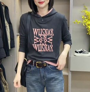 保暖亲肤双面德绒连帽卫衣女2025冬新款减龄百搭拼色内搭上衣帽衫