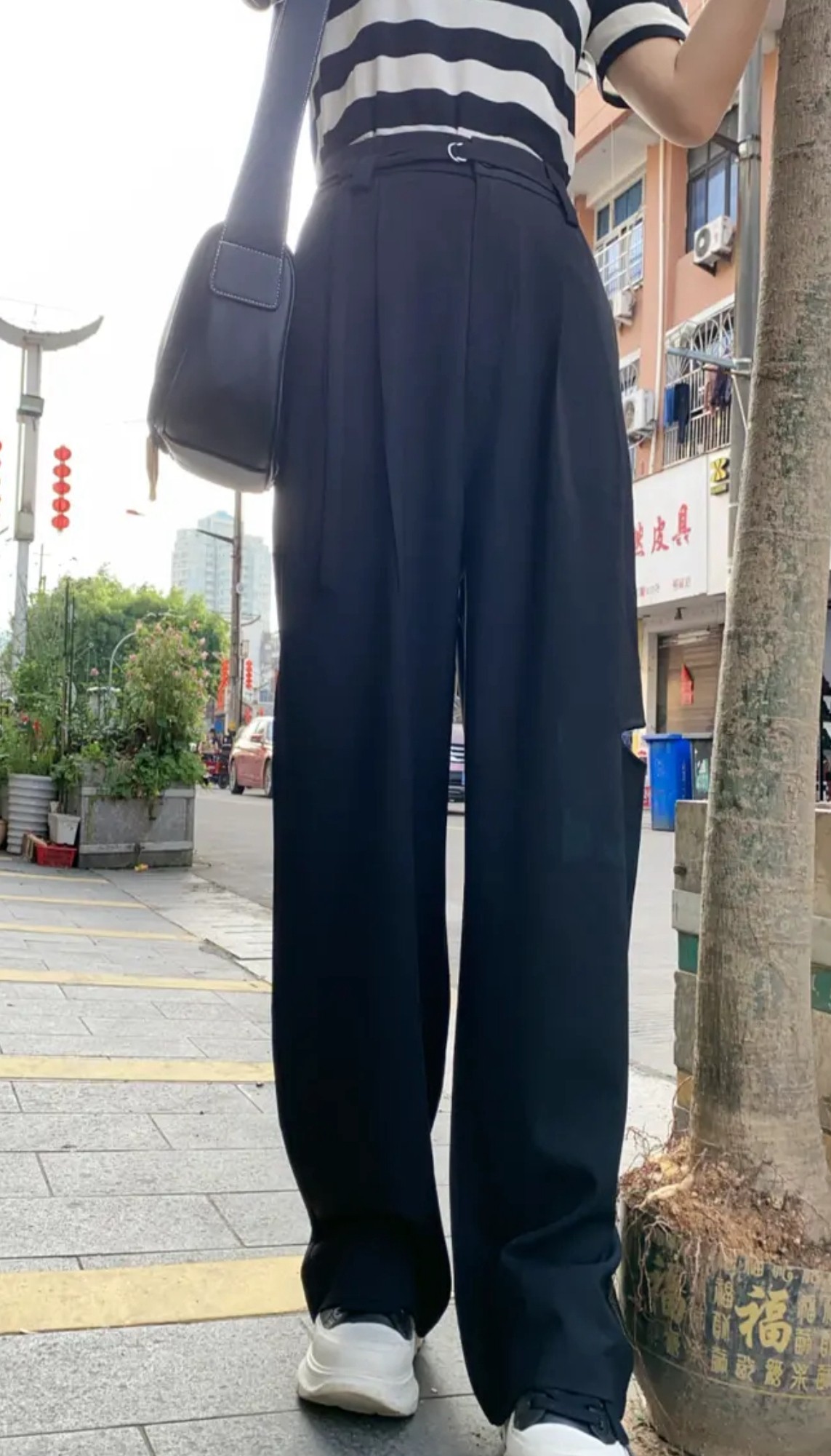 2026夏新款设计感小众西裤女宽松显瘦百搭直筒阔腿裤时尚破洞长裤