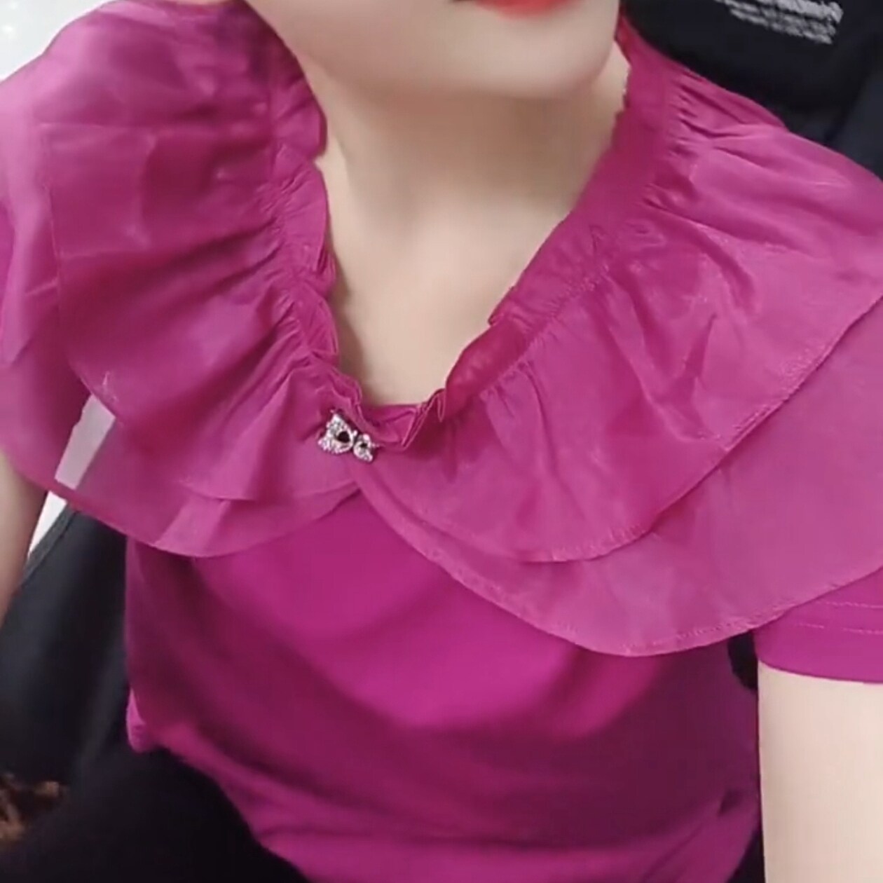 欧货设计感荷叶花边短袖T恤女2026夏季新款百搭显瘦体恤上衣小衫