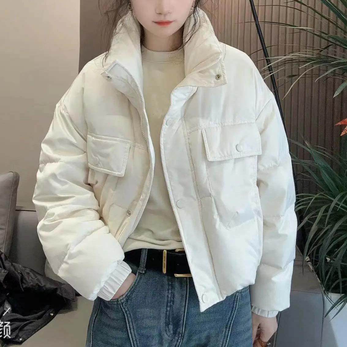 欧货设计感立领羽绒服女2025冬季新款宽松显瘦百搭减龄加厚短外套