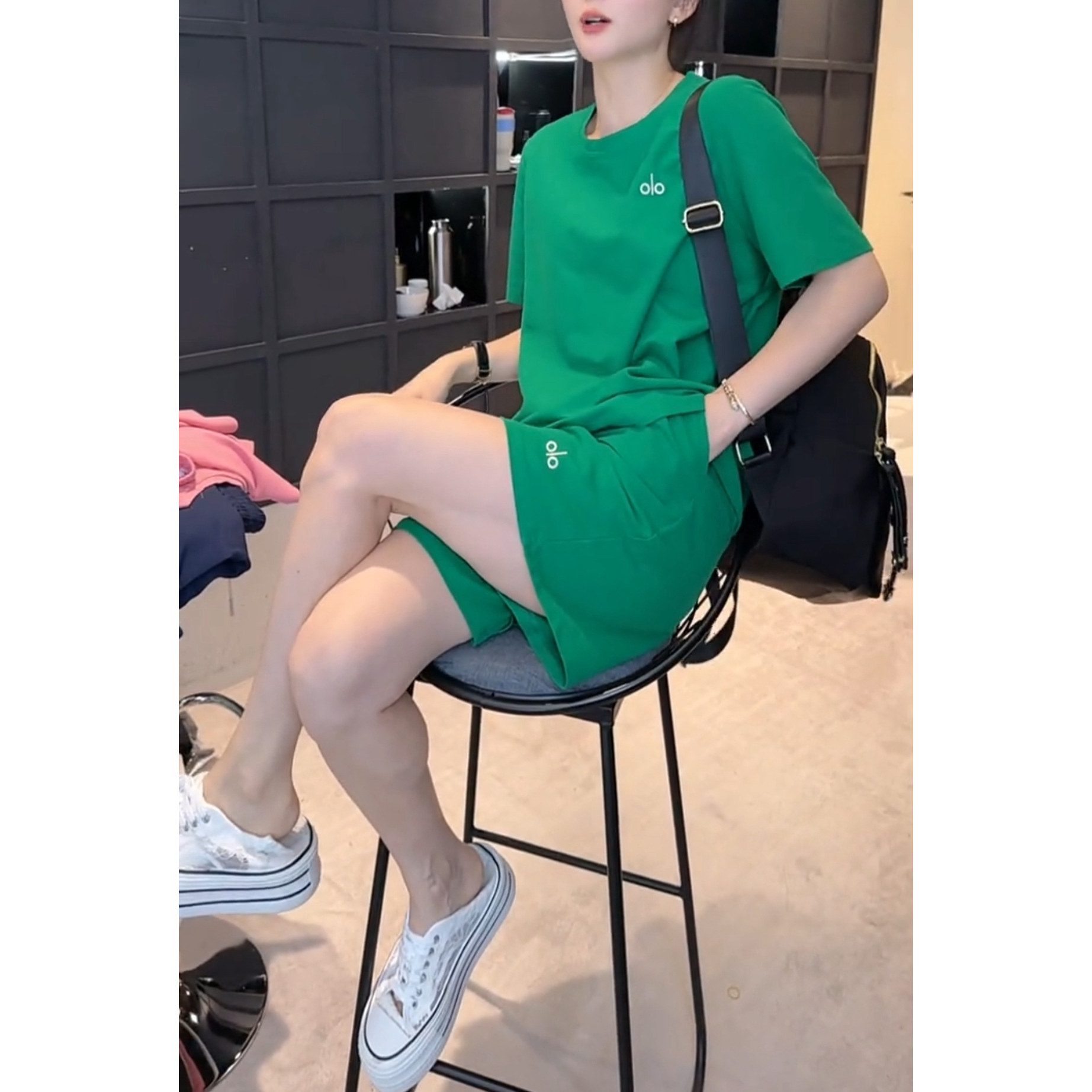 网红爆款外穿夏季短袖家居服套装女韩版阔腿短裤休闲运动服两件套