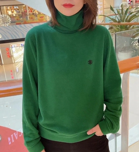 新款 女2025冬季 百搭加厚保暖卫衣 双面德绒高领上衣打底衫 欧货长袖