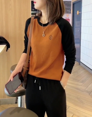 加厚保暖打底神器女2025冬新款修身百搭长袖双面德绒上衣拼色内搭