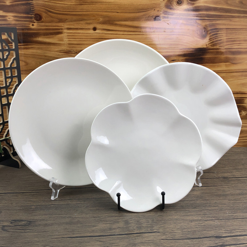 中式纯白色圆形炒菜陶瓷浅荷叶盘深盘大号剁椒鱼英寸商用盘子餐具,餐饮具,盘,淘宝优惠券,粉丝福利购,淘宝优惠卷