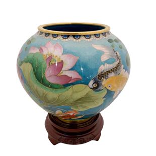 北京市珐琅厂 直播第一百零四期 6英寸 冬莲瓶