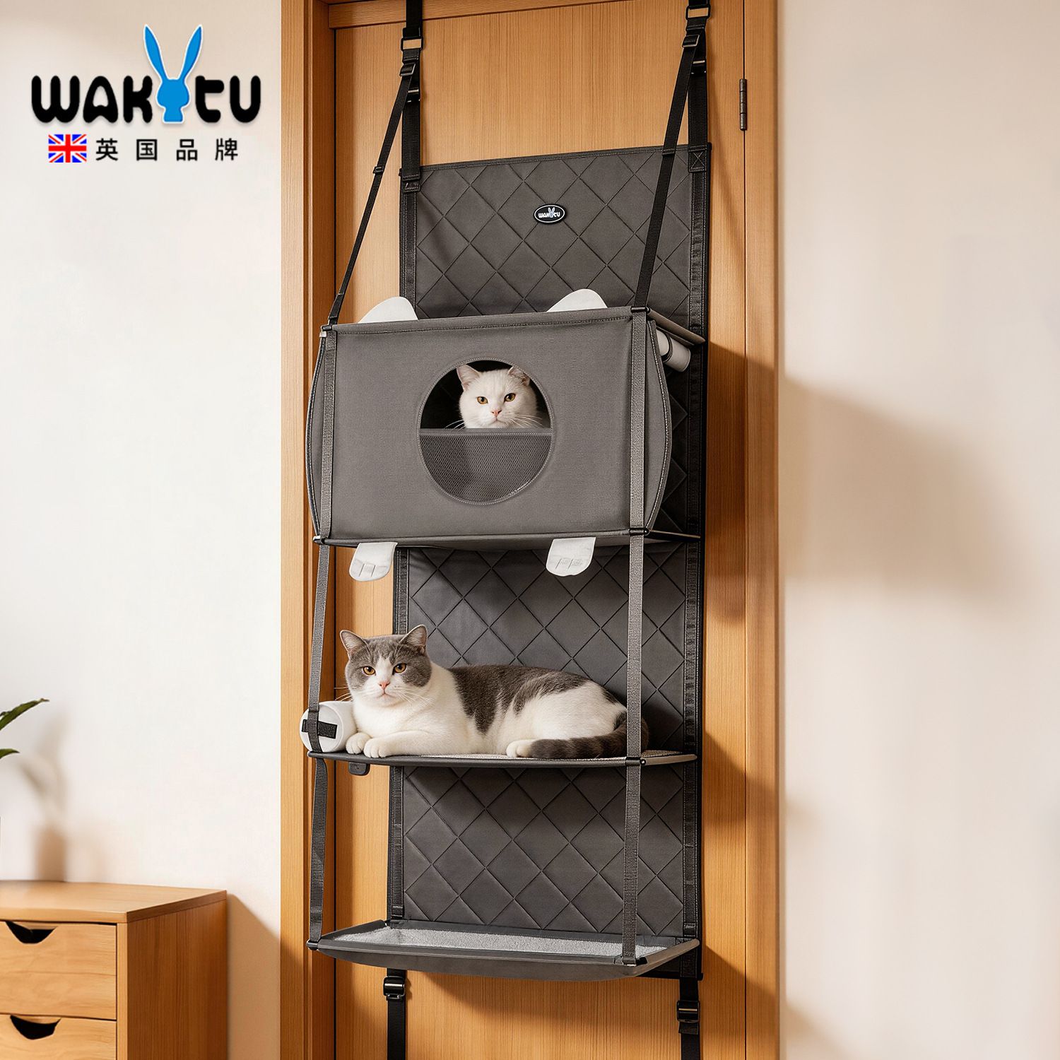 Wakytu哇奇兔挂门式猫爬架可折叠图片