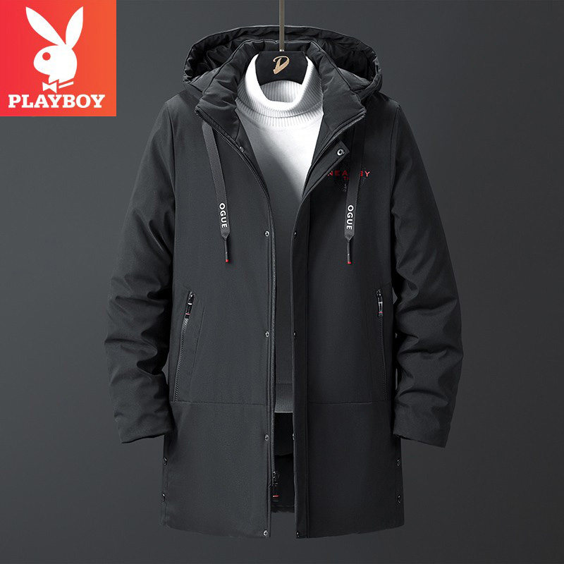 FATTENING AND ENLARGING MENS DOWN JACKETS WINTER YOUTH FAT MID-LENGTH COATS JAPANESE HOODED WINTER CLOTHES PLUS SIZE MENS CLOTHING