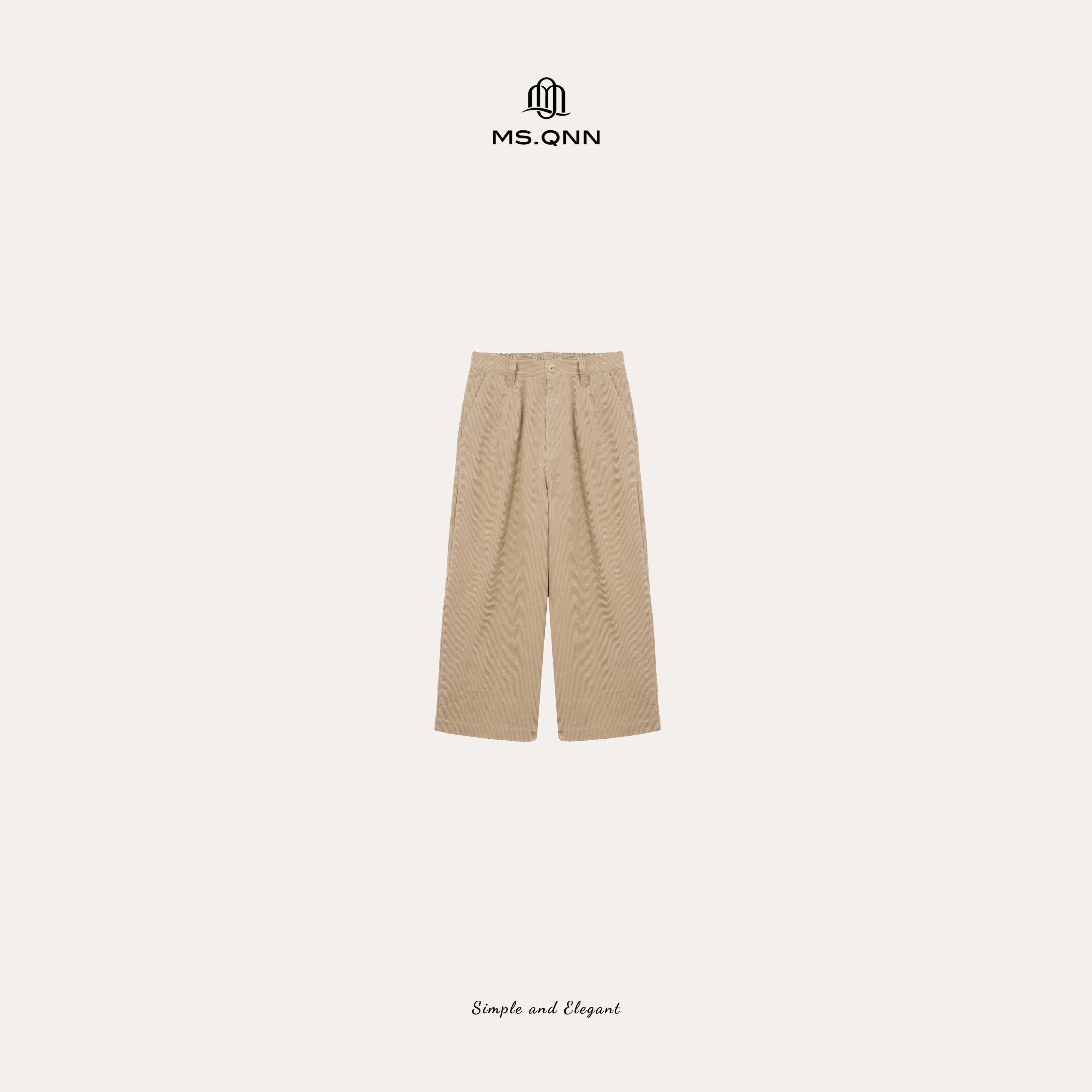 Q姐“复古质感”高密粗条100%棉灯芯绒廓形休闲裤 52P1137