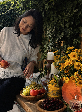 Q姐“秘境T”真丝亚麻棉质轻薄百搭设计感上衣 52T123