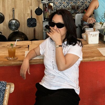 Q姐“宠爱”r*w家经典后中缝 易云纱竹节纹理水洗T恤 52T588