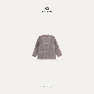 52C1690 100%西班牙羊毛V领单排扣显瘦质感大衣 Q姐 薇薇安