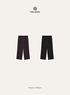 Q姐“漫步米兰”新款定制羊毛料通勤显瘦时尚休闲裤 52P1207