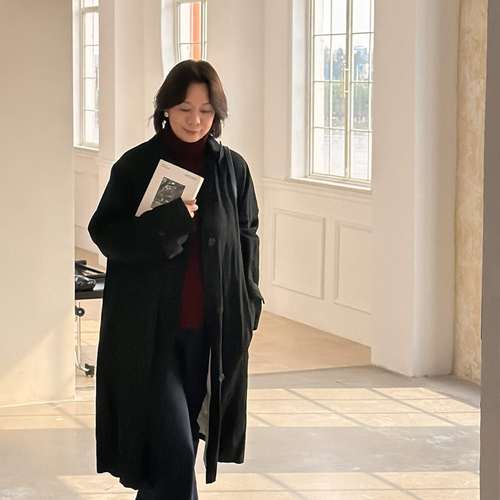 Q姐“巴黎序曲”羊毛定制R*W系静奢廓形感大外套风衣 55C707
