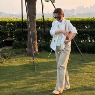 设计感高腰弹力弯刀裤 Q姐 LEM 立裁牛仔 53P229 静奢系列