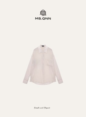 “松弛夏日” 醋酸桑蚕丝设计感轻薄显瘦条纹衬衫 39T582 Q姐