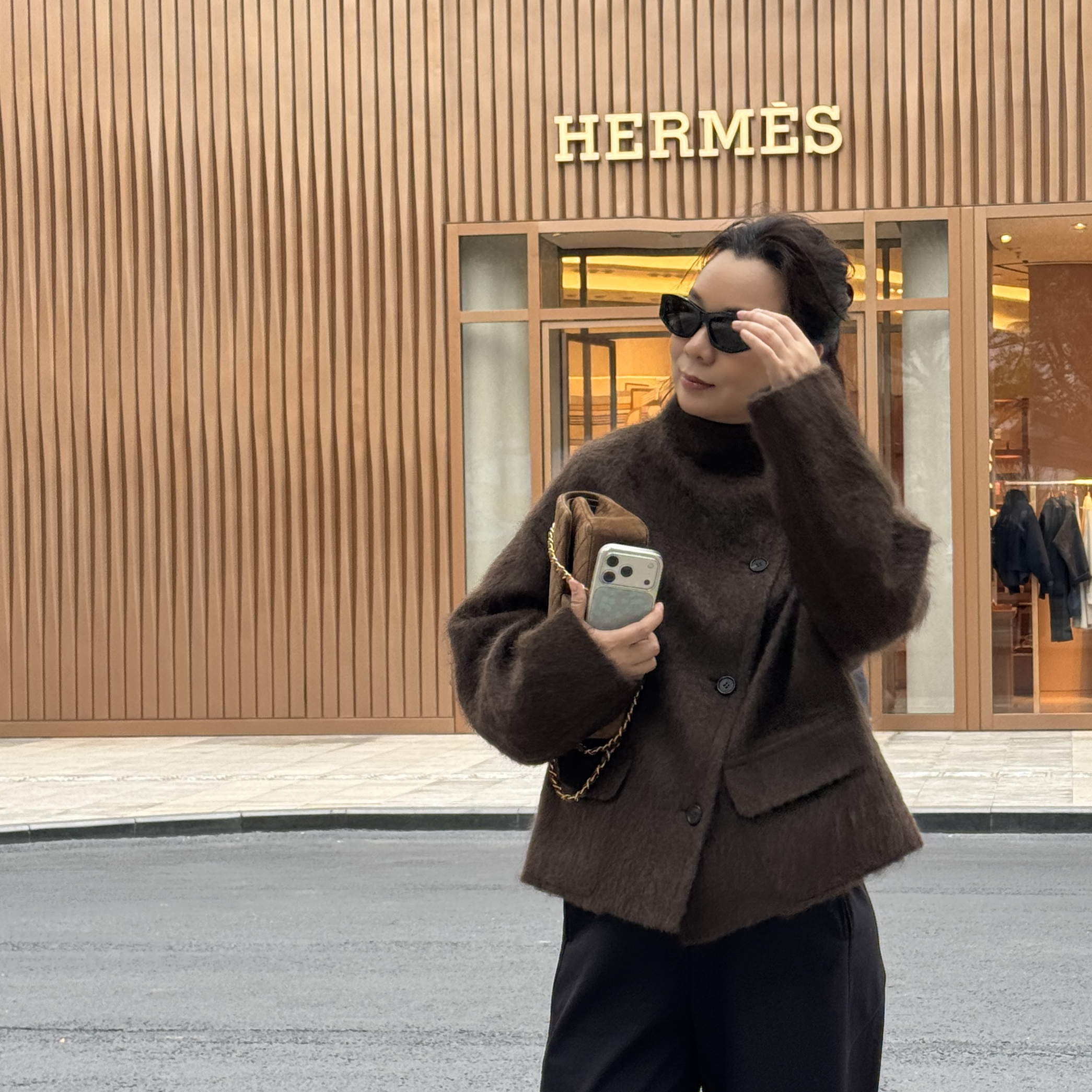 Q姐”高原软黄金“稀贵100藏地牦牛绒拉绒大衣短外套 52C1316