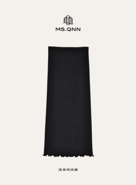 “艺术馆”弹力腰压褶木耳边半裙 36P929 Q姐