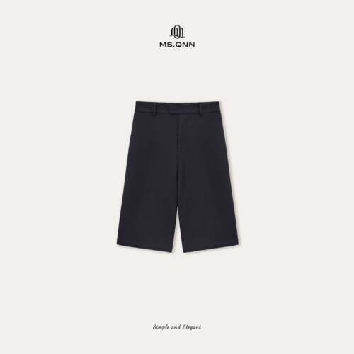 Q姐 都市”率性中裤“高腰直筒百慕大五分西装裤 53P138