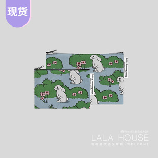 韩国代购KBP可爱森林兔子化妆包收纳包全棉便携ins风小众25年新款