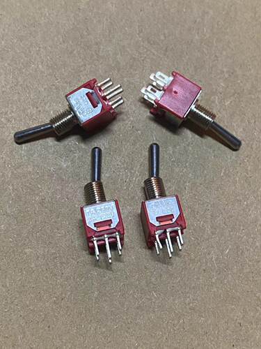 台湾德利威钮子开关Q22系列摇臂开关6脚2档迷你款钮子开关1A250V