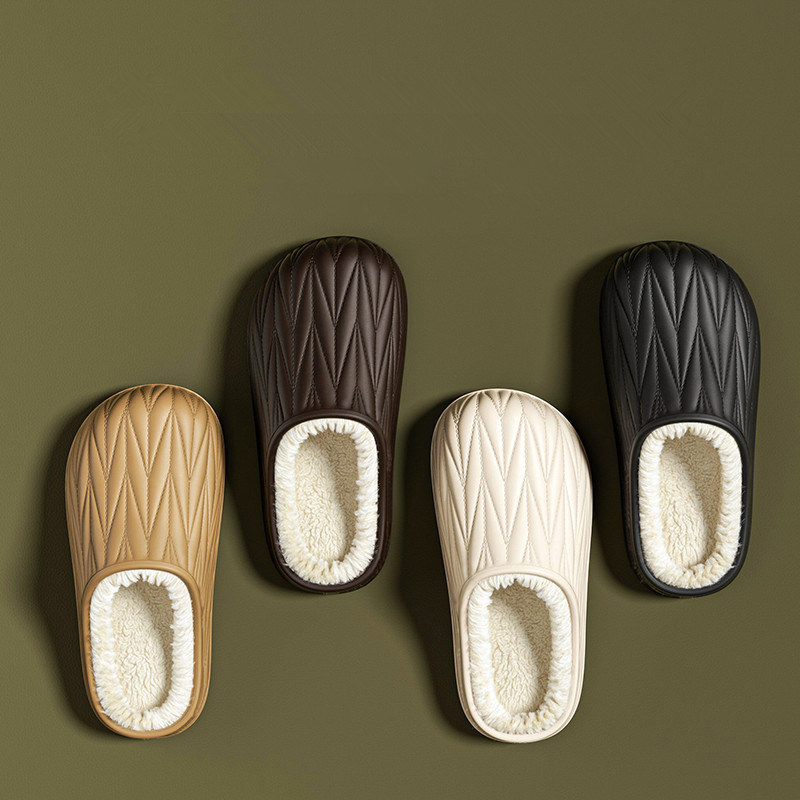 棉拖鞋男款2026新款秋冬季室内家居防水包跟保暖防滑防臭棉鞋男士