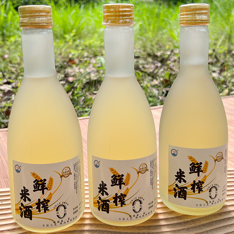 【非遗酿造】客家糯米酒鲜榨甜米酒低度女士桂花酿醪糟汁350ml/瓶 酒类 米酒 原图主图