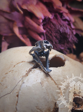 【Holy Massacre】史前巨兽 另类暗黑银剑齿虎头骨可动纯银耳钉