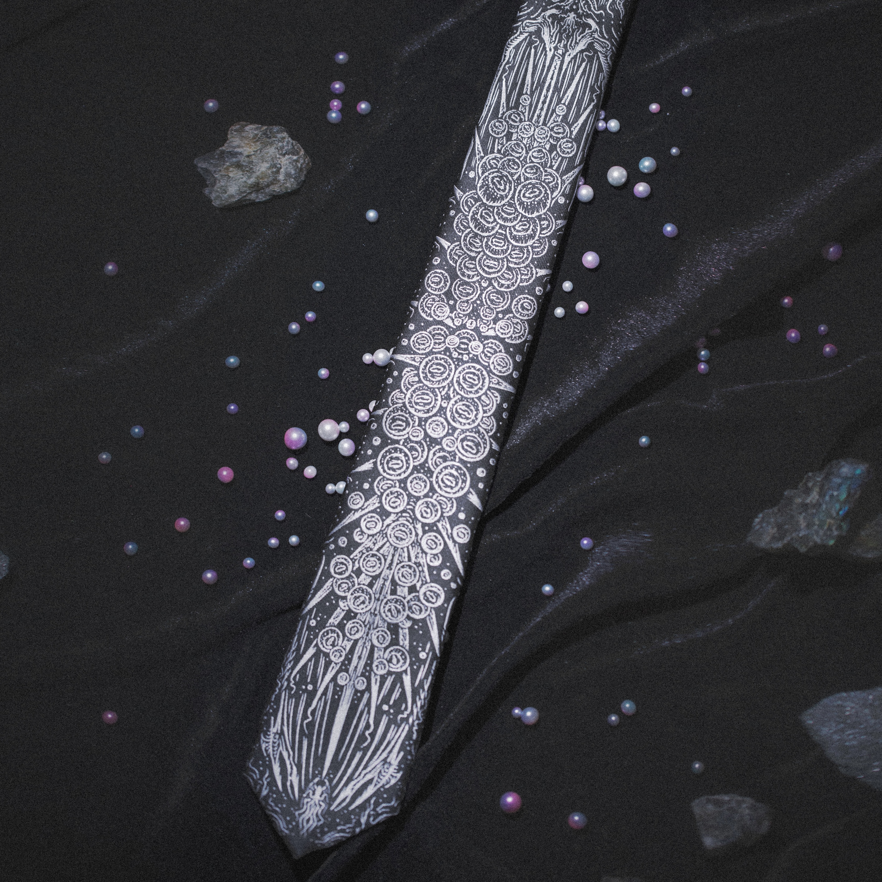 眼球地狱MW原创刺绣暗黑哥特领带